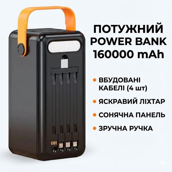 Зовнішній акумулятор Power Bank 80000 mAh та 160000mAh