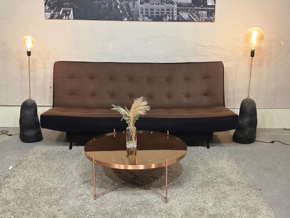 Brązowo-czarna sofa z funkcją spania | Transport GRATIS