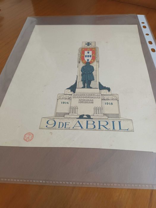 9 de Abril 1928 - imagem/papel Monumento aos Mortos GG