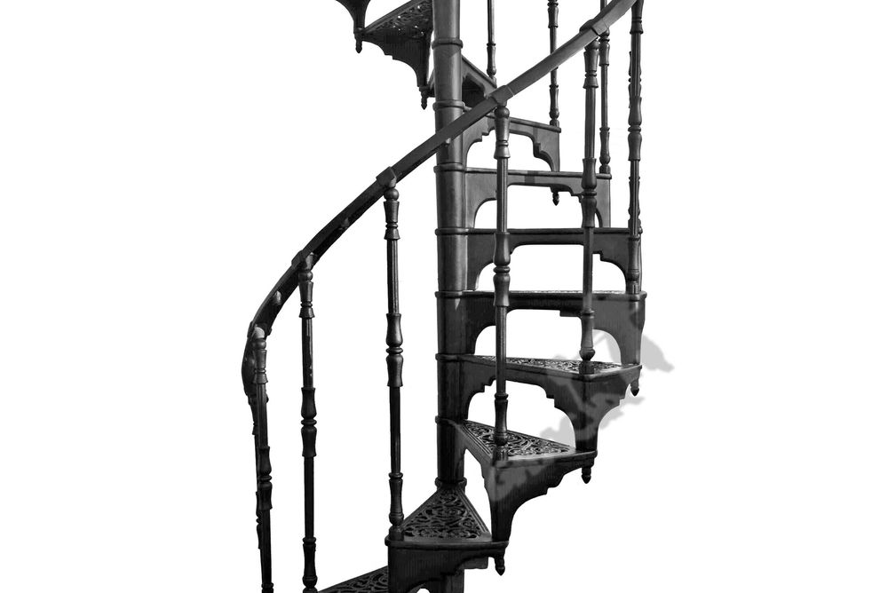 Schody żeliwne kręcone fi 1,22 m wzór nr 1 - z 1 tralką /stopień