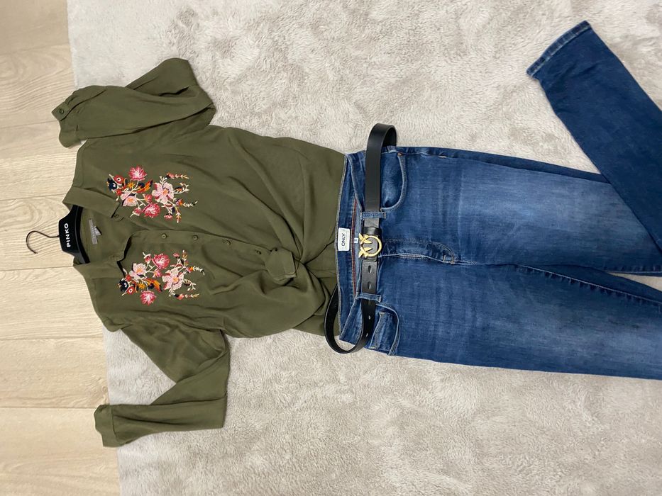 Haftowana oliwkowa koszula Primark 42 XL