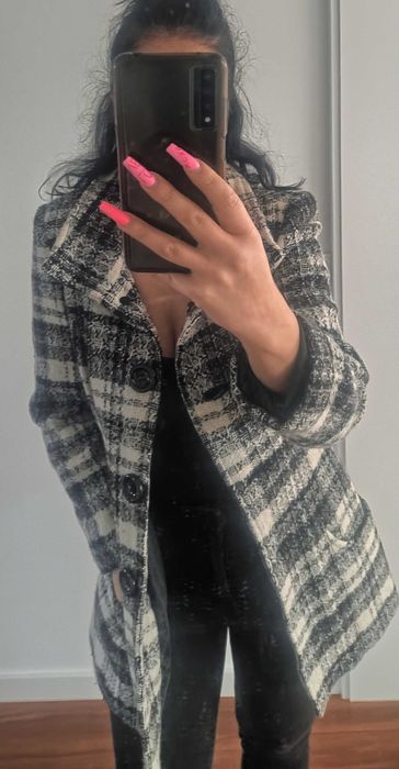 Casaco Debenhams XS Tweed Xadrez Preto/Branco - Novo
