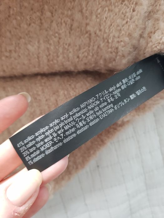 Sweter sweterek ZARA futro oversize wełna moher rozmiar M