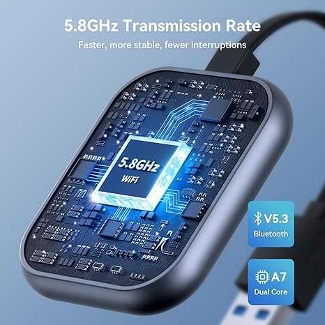 Wireless CarPlay Adapter 2024 Upgraded, 2 in 1  CarPlay & Android Auto