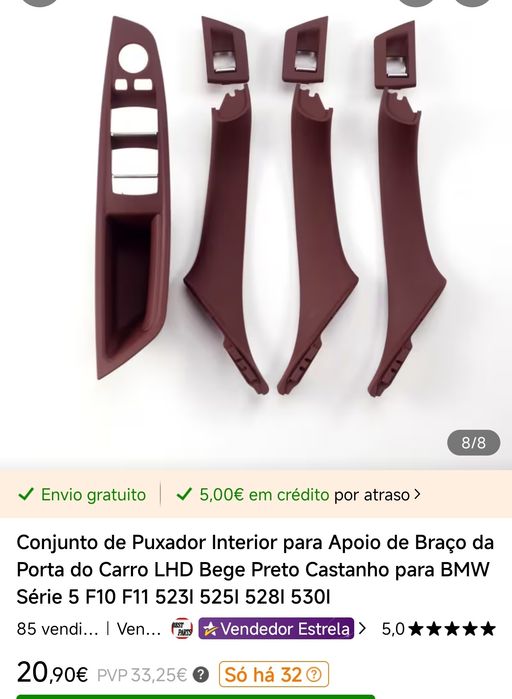 Conjunto puxadores  para apoio de bracos bmw