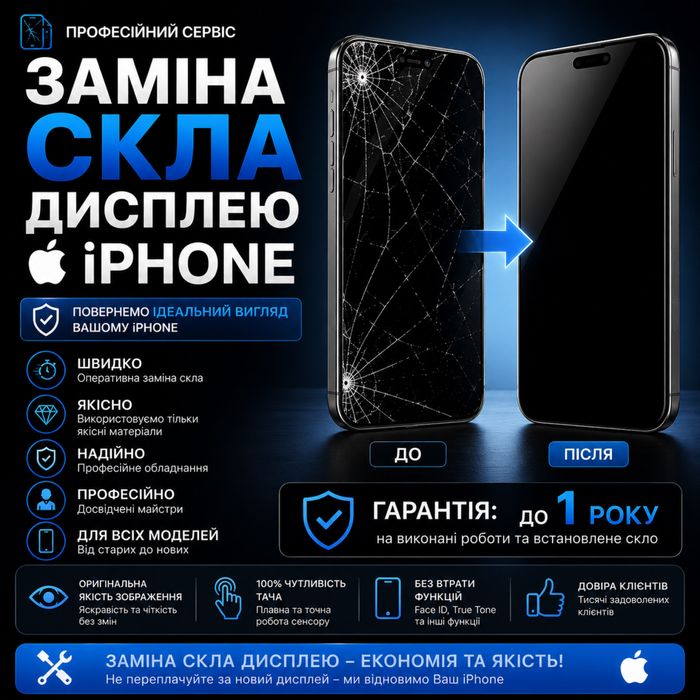Заміна скла дисплею на iPhone