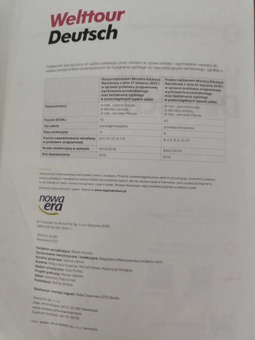 Welttour Deutsch 2 podręcznik i ćwiczenia