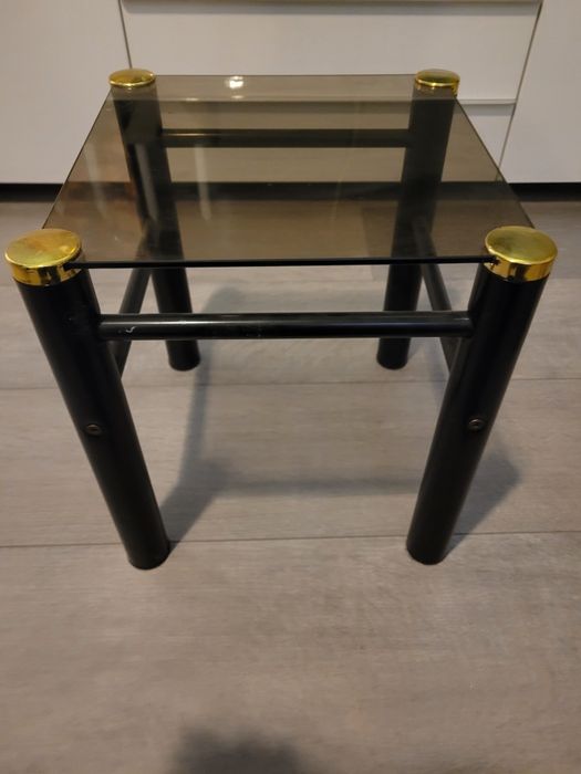 PRL Stoliczek Stolik Kwietnik szkło VINTAGE