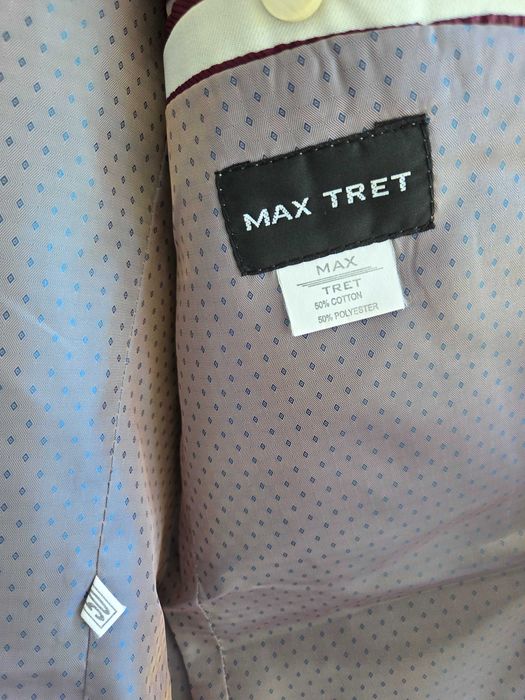 Лёгкий мужской серо-бежевый костюм Max Tret, пиджак р.50, брюки р.52