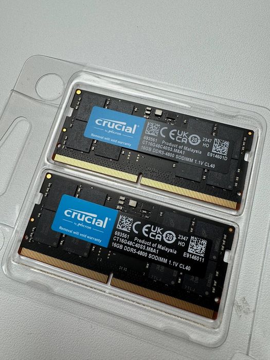 Оперативна памʼять Crucial DDR5 SO-DIMM Kit 32GB (2x16GB) 4800MHz CL40