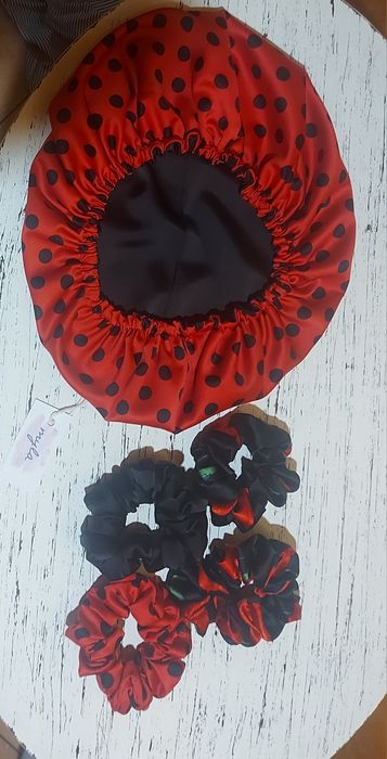 Jedwabny czepek do snu rozmiar M,  scrunchies rozmiar M
