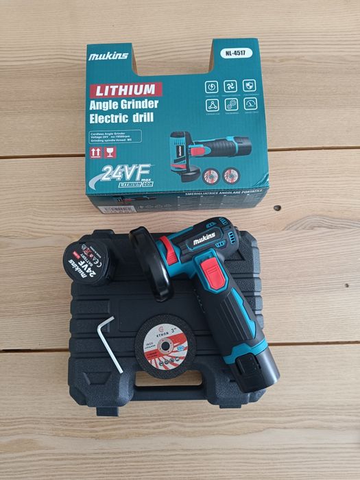 Mini Rebarbadora a Bateria 24V Mukins + 2 Baterias e Mala - Nova