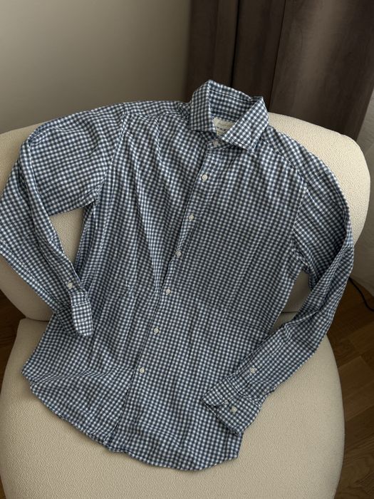 Koszula w kratę Massimo Dutti S slim fit 100% bawełna idealna