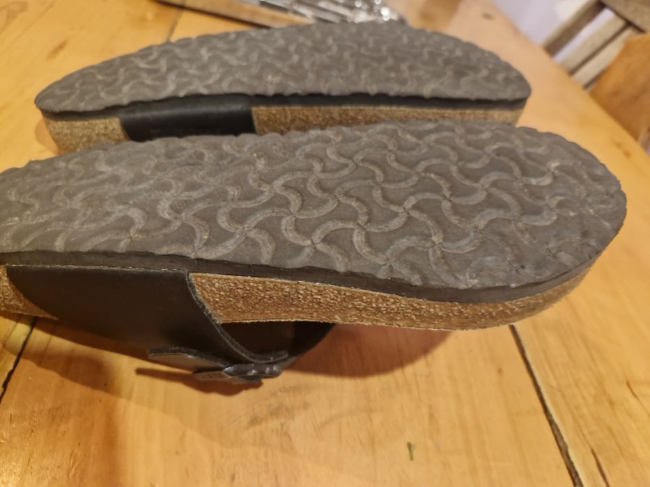 Birkenstock Gizeh Leather Black 44 - skóra naturalna, stan bardzo dobr