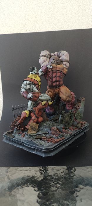 Juggernaut vs Colossus diorama figurka pomalowana fan art