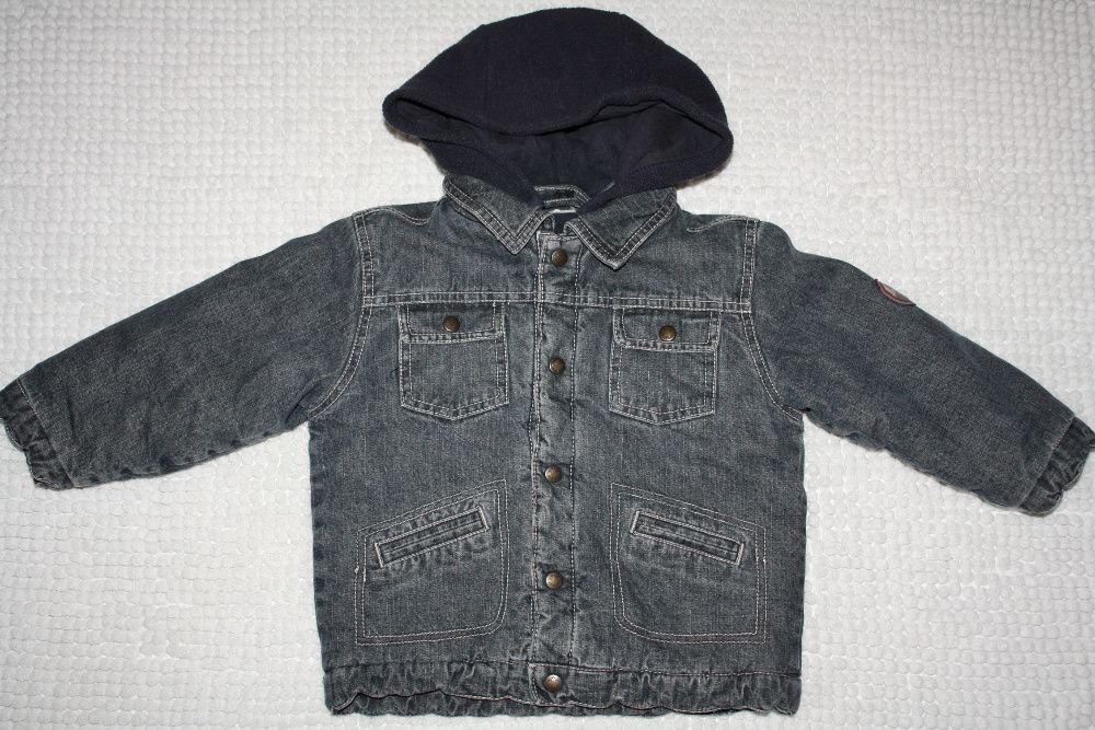 Курточка джинсов.теплая на флисе ф H&M на реб-ка 2/3лет р-92/98