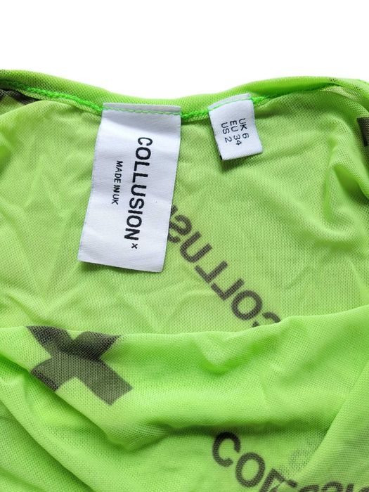 Zielone prześwitujące body 34,XS COLLUSION stringi bielizna damska