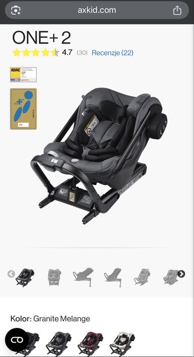 Fotelik samochodowy Axkid One 2 /2+ tyłem
