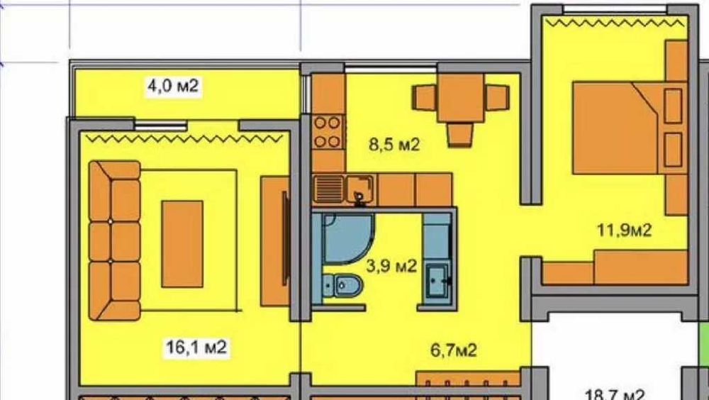 2-кімнатна квартира на Таїрова, під чистові роботи, малоквартирний будинок