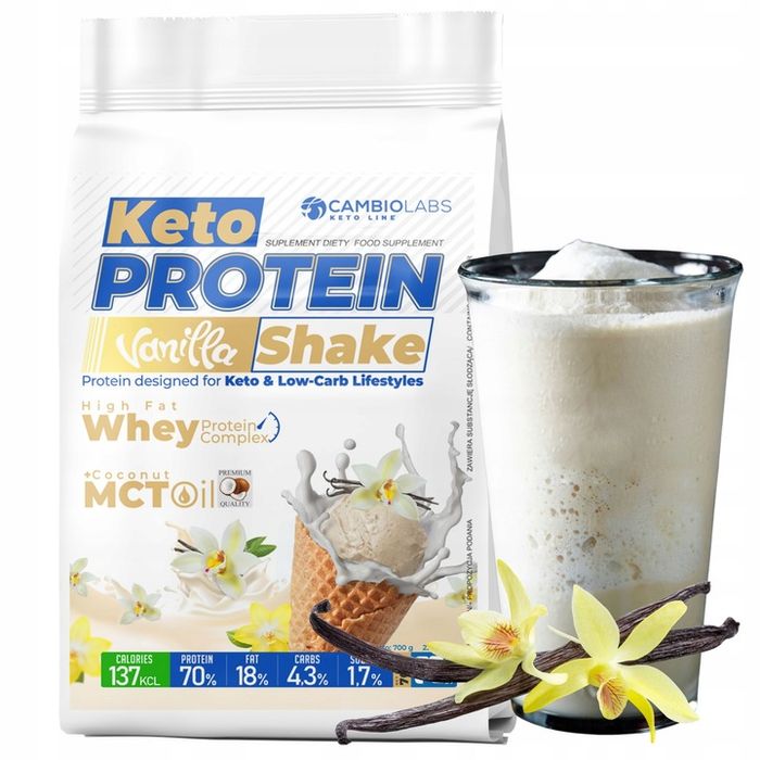 shake proteinowy whey protein keto białko serwatkowe na odchudzanie vanilla