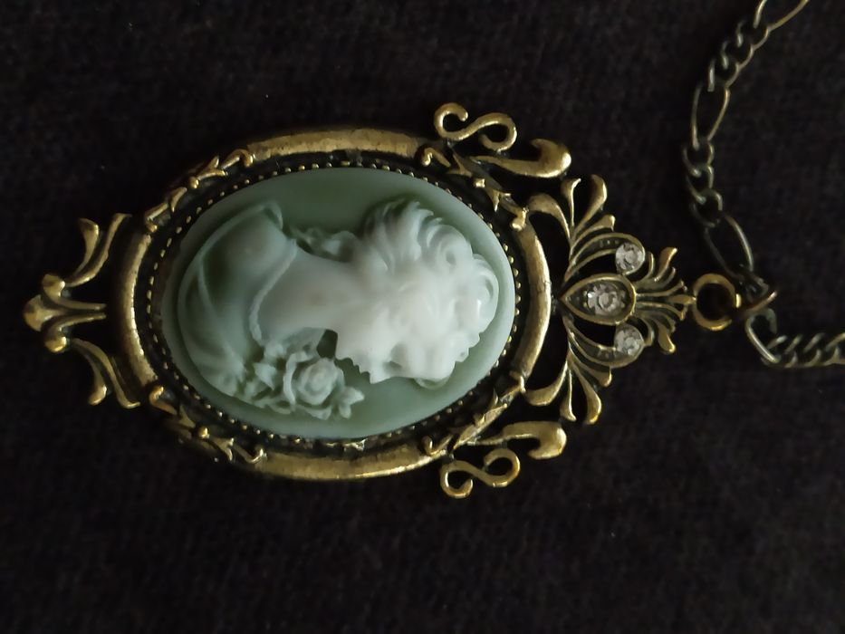 Duży naszyjnik Kamea vintage