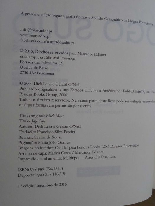 Jogo Sujo de Gerard O'Neill e Dick Lehr - 1ª Edição