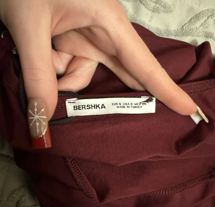 Бордовое мини платье  размер S