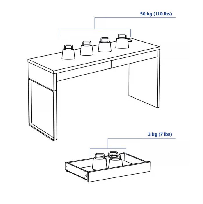 Biurko MICKE Ikea, bualy, 142x50 cm