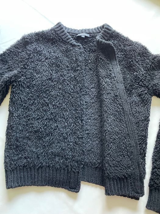 Casaco lã CAROL preto lã peluda L Senhora