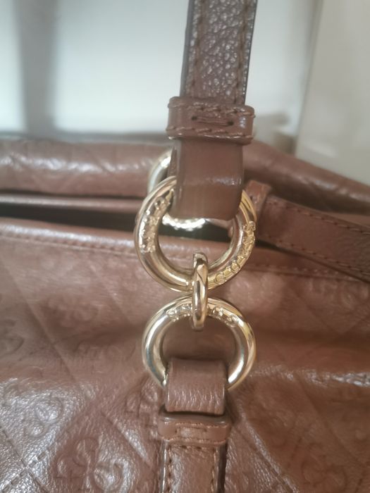 Guess Torba shopper skóra naturalna- UNIKAT