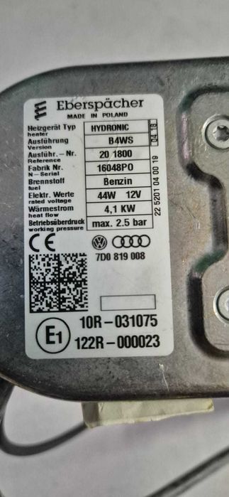 NOWE Webasto Eberspaecher Hydronic I B4WS VW T4 Audi Benzyna benzynowe