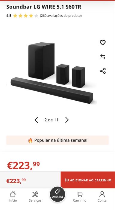 Soundbar 5.1 LG s60tr  NOVA com GARANTIA