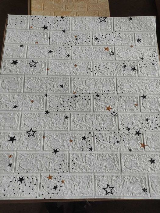 НОВИНКА! Самоклеющиеся 3Д панели Цегла Зірочки 3д Самоклейка 3D панелі