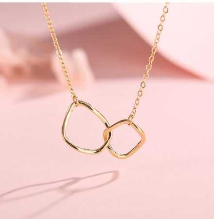 Walentynki - Podwójny pierścień wisiorek naszyjnik