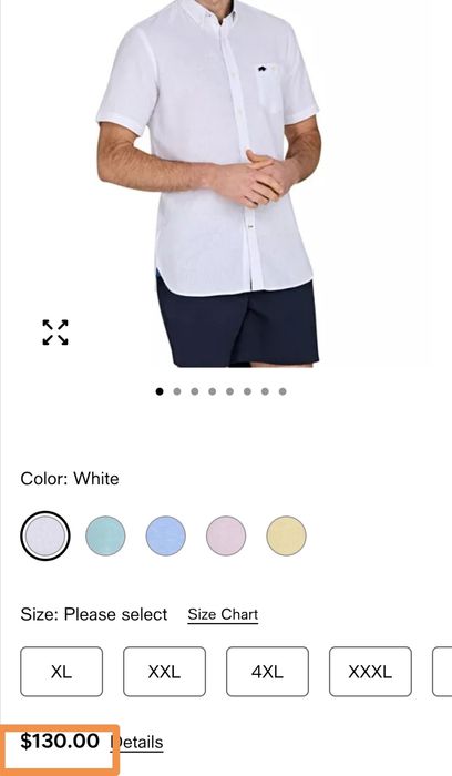 Сорочка 3XL-4XL лляна біла Raging  чоловіча стильна  святкова високий