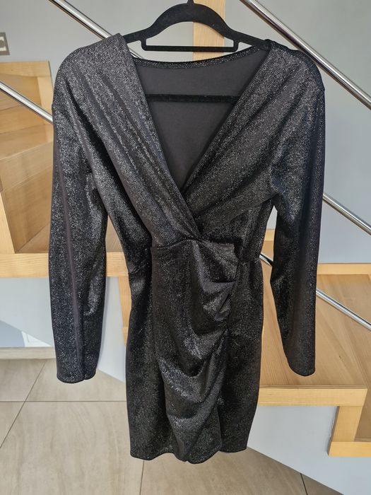 Sukienka welurowa ze srebrem M/L