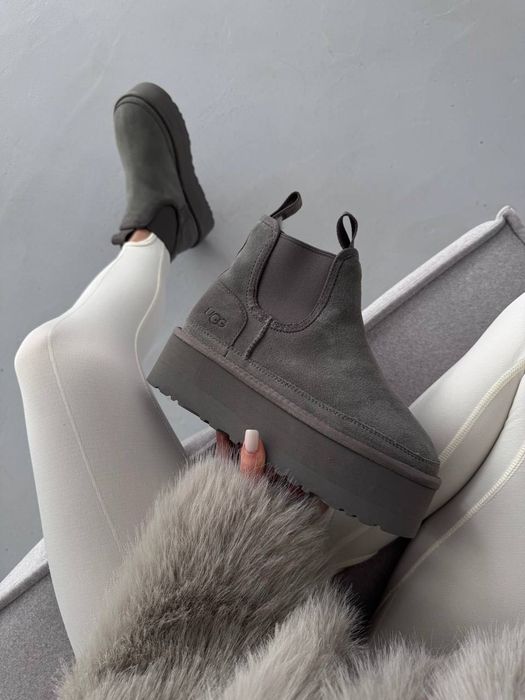 ПРЕМʼЄРА! UGG Chelsea Mini Platform Grey 36 37 38 39 40 41 уги уггі