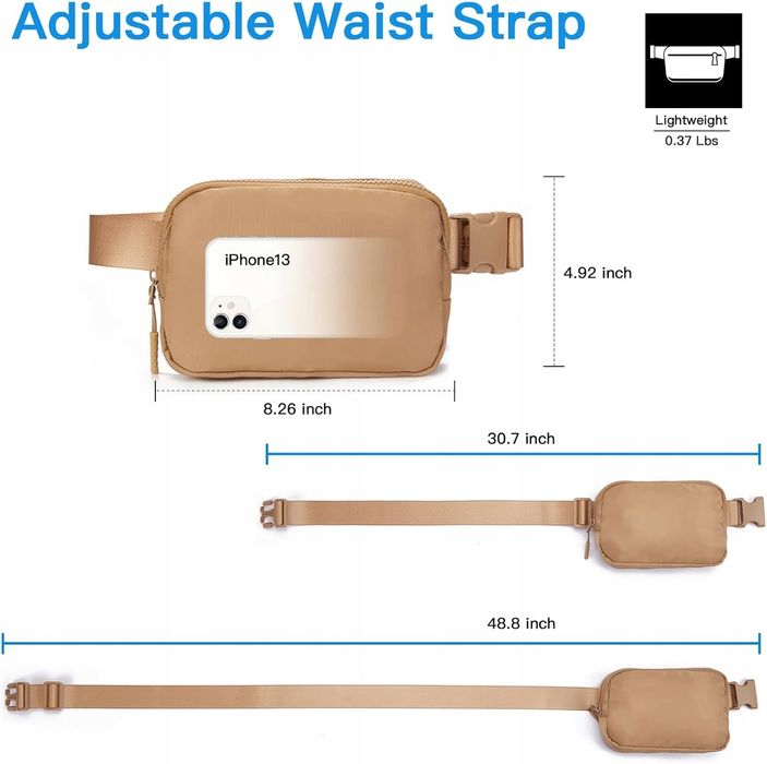 Saszetka Damska Torba Biodrowa Dla Kobiet Brązowa