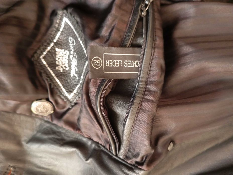 Плащ чоловічий довгий,теляча шкіра 5×5,розм.52,Euro Mod Studio Brisant