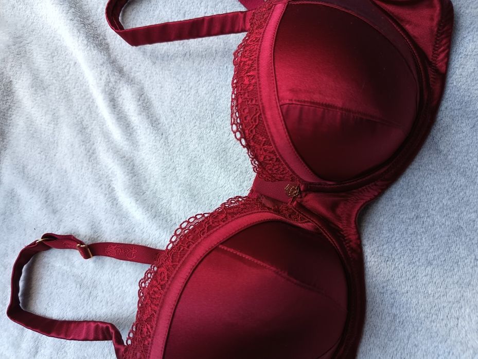 Biustonosz, stanik bordowy 80C