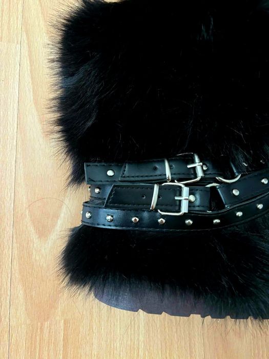 Czarne puchate damskie buty śniegowce mukluki 40 41