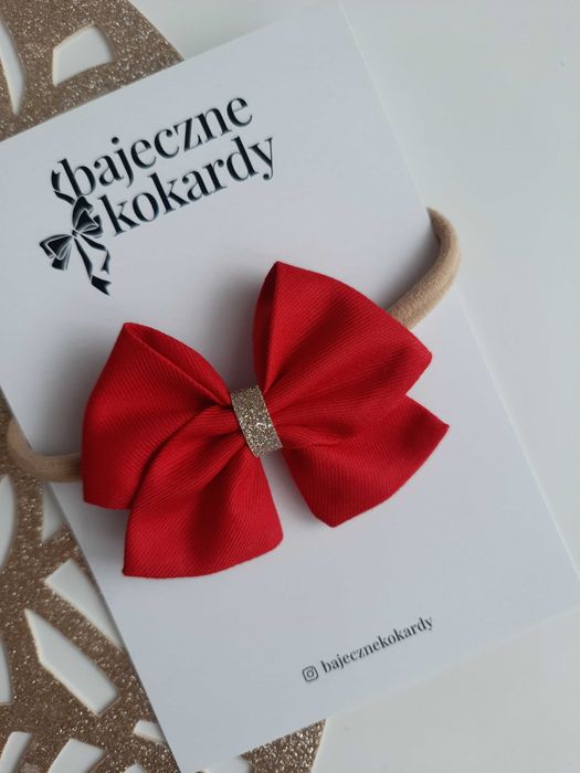 Opaska kokardka czerwona