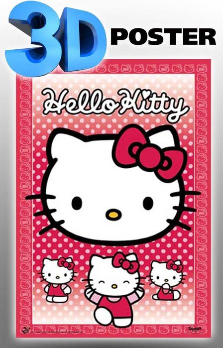 Hello Kitty - 3D Poster Lenticular - 47x67cm efeito 3D