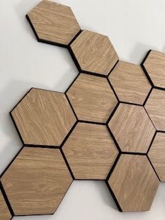 Panele/Lamele  ścienne na filcu Heksagon