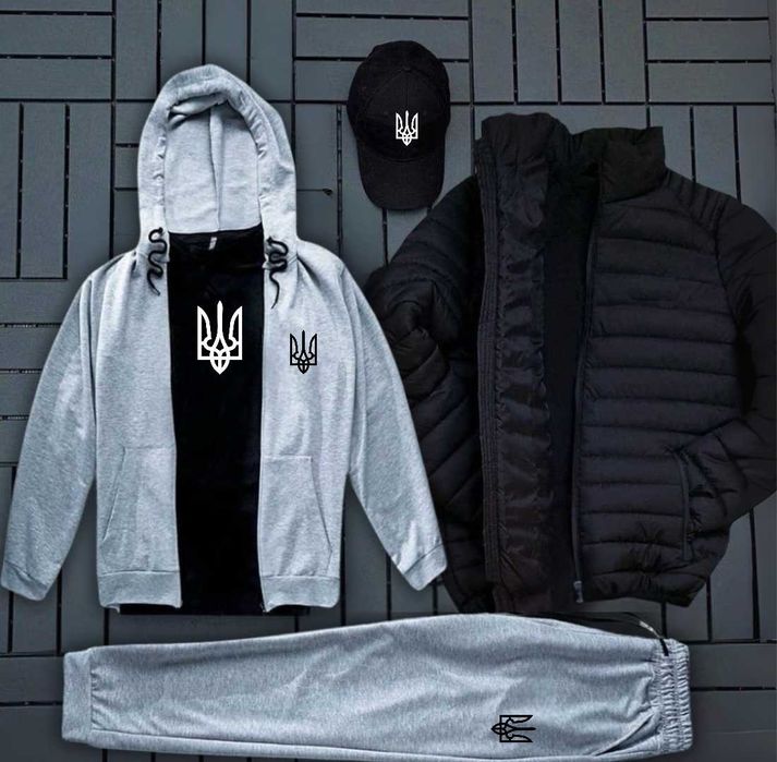 Герб Тризуб костюм, футболка, кепка, куртка комплект 5в1 Україна чолов