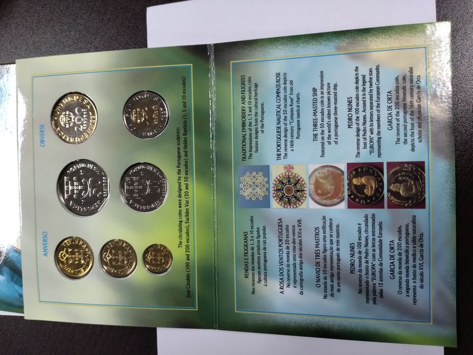 Coleção de 9 moedas expo 98