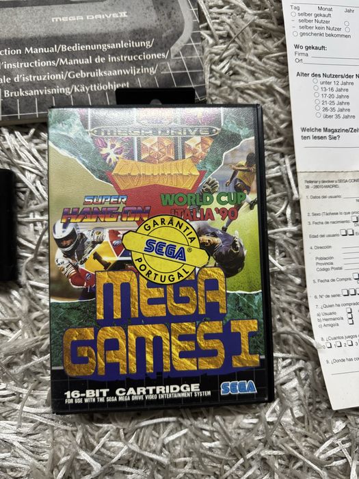 Sega Mega Drive 2 original + comando + 2 jogos + manuais + cabos