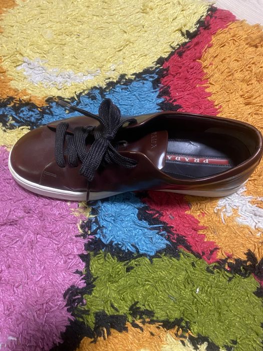 Кроссовки Prada Luxury Brown Leather Sneakers