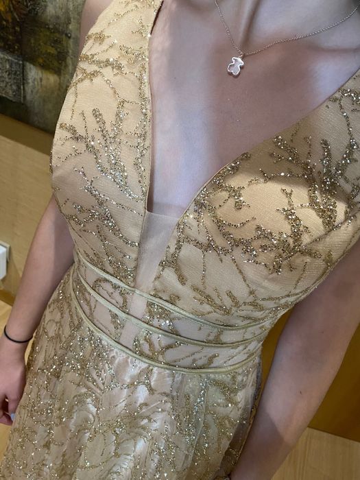 Vestido de Cerimónia Dourado - S