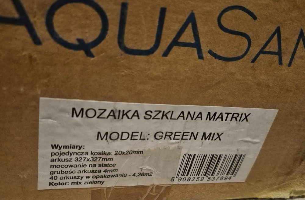 Mozaika szklana łazienkowa/basenowa/balkonowa